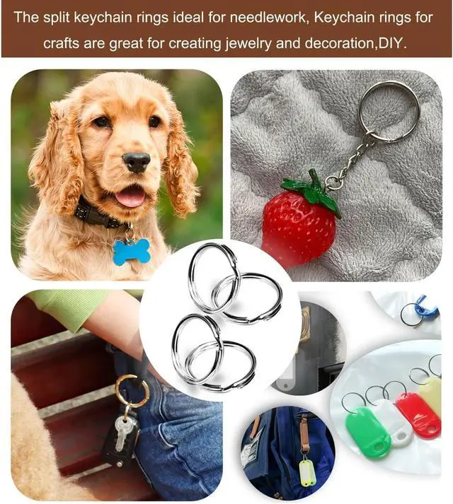 Alt view image 6 of 7 - Key Ring/Key Chain, 50 Pack 1 inches Split Round Metal Silver Keyring for Home/Car/Outdoor/Arts/Lanyards/CraftsKeys Organization