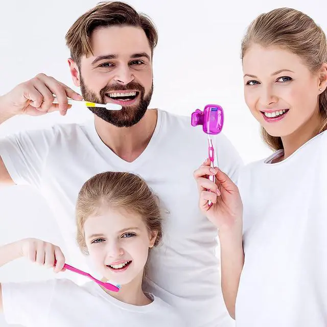Alt view image 5 of 7 - 4 Pack Toothbrush Covers Caps, Tooth Brush Protector Toothbrush Coverings Clips Portable Plastic Tooth Brush Head Case for Travel, Business, Camping, School, Home