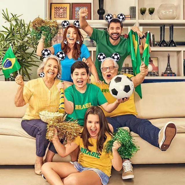 Alt view image 6 of 7 - Soccer Fan Accessories Set for Adults, Soccer Bow Headband, Soccer Ball Earrings, Tattoos and Cheer Wand for Game Day
