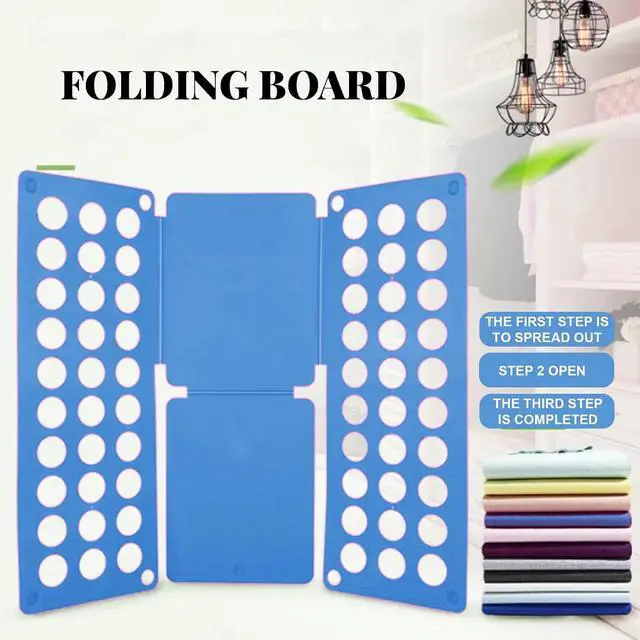 Alt view image 4 of 6 - Kids Clothes Shirt Folding Board, Small Size for 1-9 Years Old, Blue Plastic Magic Organization Tool, Durable Foldable Clothes Folder for Towels