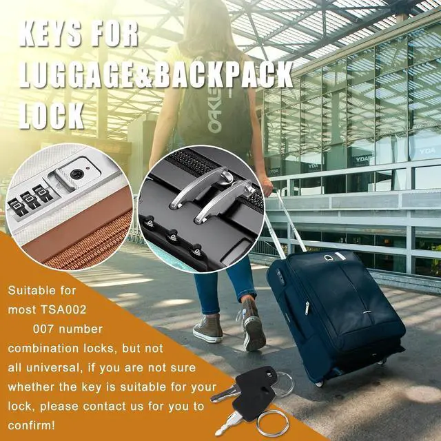 Alt view image 5 of 6 - TSA Key 002 007Universal Lock Key Master Suitcase with 2Pcs Rings for Forgotten Password Combinations of Luggage Locks, Luggage Lock Password Combination Forgetting Solution