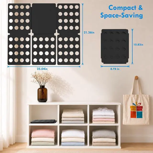Alt view image 2 of 6 - Geniusidea Shirt Folder Mini Clothes Folding Board for T-Shirts and Laundry | Durable Plastic Folding Tool, Neat Organization, Easy Fold for Travel or Home, Laundry Liners