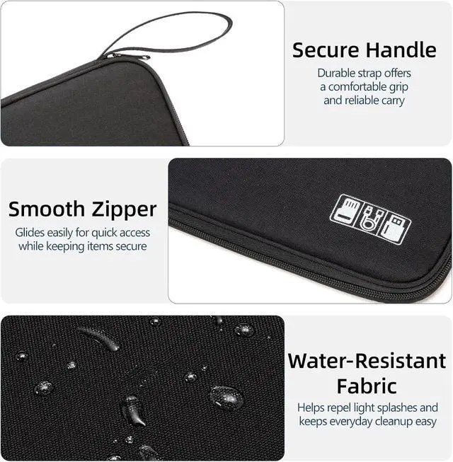 Alt view image 5 of 7 - Electronic Organizer Case for Chargers, Cables & Tech Accessories | Organize chargers, cables, power banks and gadgets with elastic loops and mesh pockets in a slim travel-friendly design
