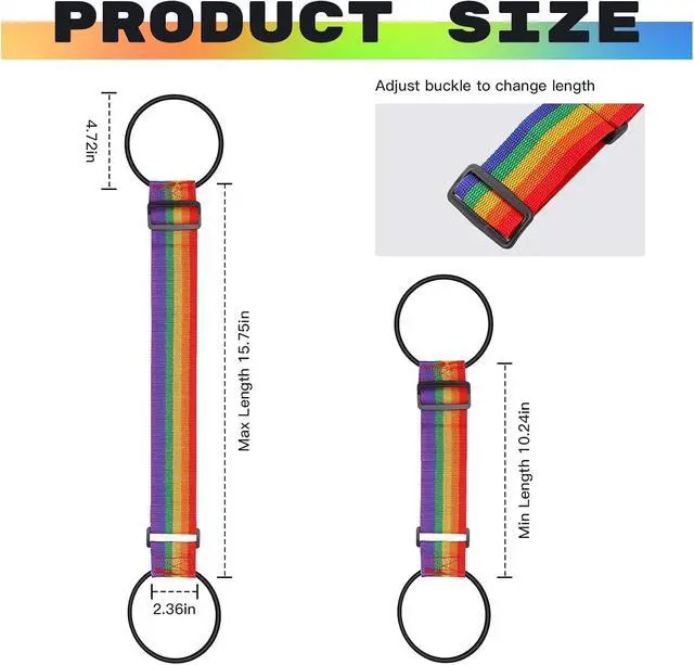Alt view image 2 of 5 - Luggage Connector 2 Pack Heavy Duty Suitcases Strap for Travel Multi Use Elastic Bag Belt with Buckle Flexible Travel Essentials Easy to Identify Colorful