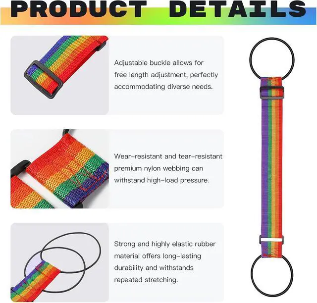 Alt view image 3 of 5 - Luggage Connector 2 Pack Heavy Duty Suitcases Strap for Travel Multi Use Elastic Bag Belt with Buckle Flexible Travel Essentials Easy to Identify Colorful