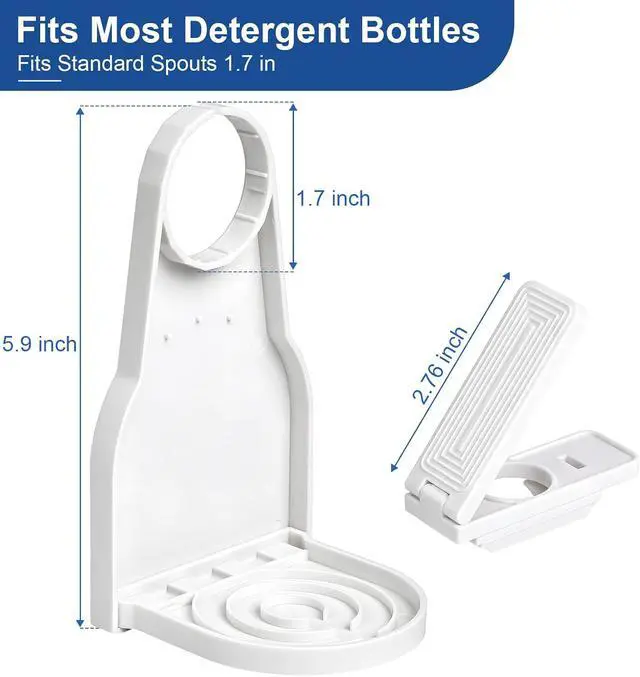 Alt view image 5 of 7 - Laundry Detergent Dispenser Cup Holder, No Drip Laundry Detergent Holder with Easy Press Nozzle Switch, Laundry Cup Holder and Drip Tray for Liquid Detergent Dispenser, Laundry Room Organization