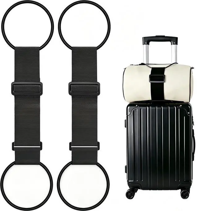 Main image of 2Pack Adjustable Luggage Straps for Suitcases, Connect Bag to Suitcase | Strong & Durable Polyesterd, Convenient Travel, Travel Essentials, Extremely Travel-friendly for Seniors & Women