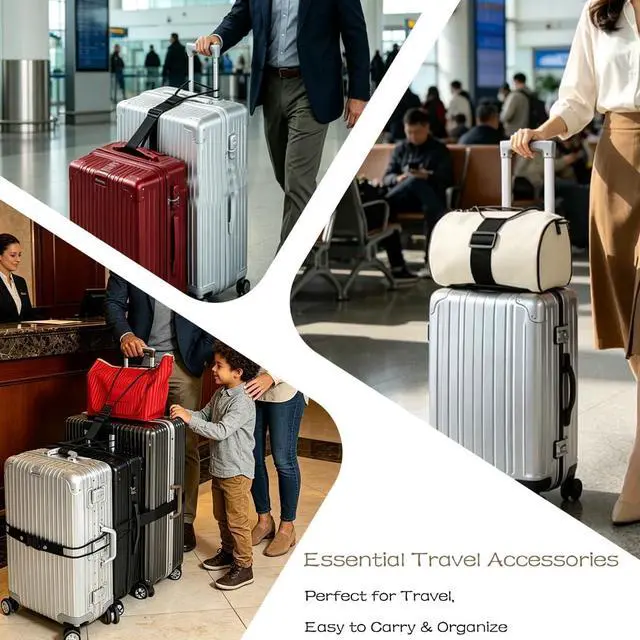 Alt view image 2 of 7 - 2Pack Adjustable Luggage Straps for Suitcases, Connect Bag to Suitcase | Strong & Durable Polyesterd, Convenient Travel, Travel Essentials, Extremely Travel-friendly for Seniors & Women