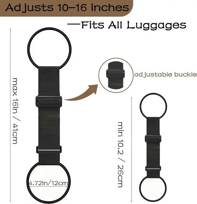 Alt view image 5 of 7 - 2Pack Adjustable Luggage Straps for Suitcases, Connect Bag to Suitcase | Strong & Durable Polyesterd, Convenient Travel, Travel Essentials, Extremely Travel-friendly for Seniors & Women