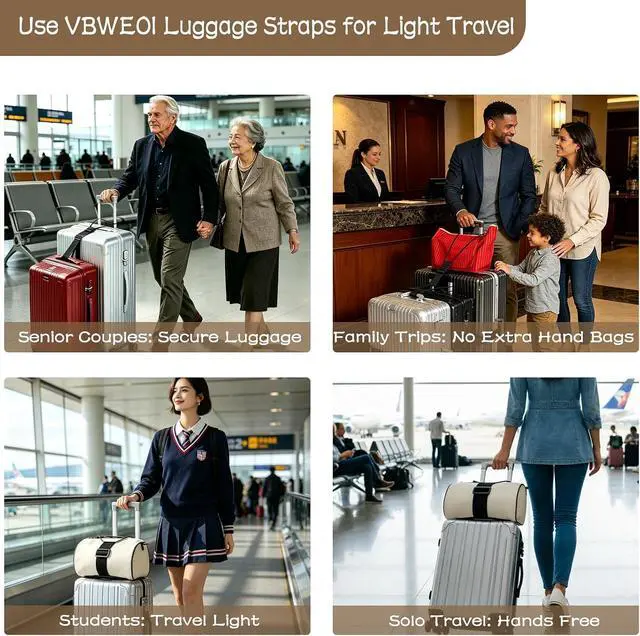 Alt view image 6 of 7 - 2Pack Adjustable Luggage Straps for Suitcases, Connect Bag to Suitcase | Strong & Durable Polyesterd, Convenient Travel, Travel Essentials, Extremely Travel-friendly for Seniors & Women
