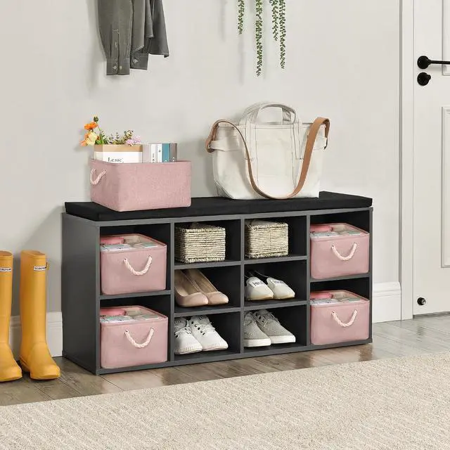 Alt view image 4 of 7 - Storage Bins with Sturdy Cotton Handles(1 Pack), Fabric Storage Baskets for Organizing use for Office & Home, Book, Clothes, Toys, Closet Boxes (Small, Pink, 12.2x8.3x6.3 inches)