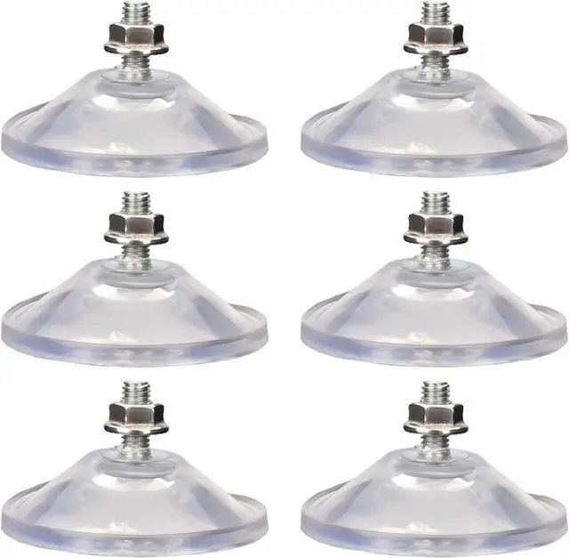 Main image of AccEncyc 6 Pcs Strong Thickened Sucker Suction Cup Clear PVC Sucker Pads with M6 x 14 Thread Screw Extra Strong Adhesive Glass Suction Holder