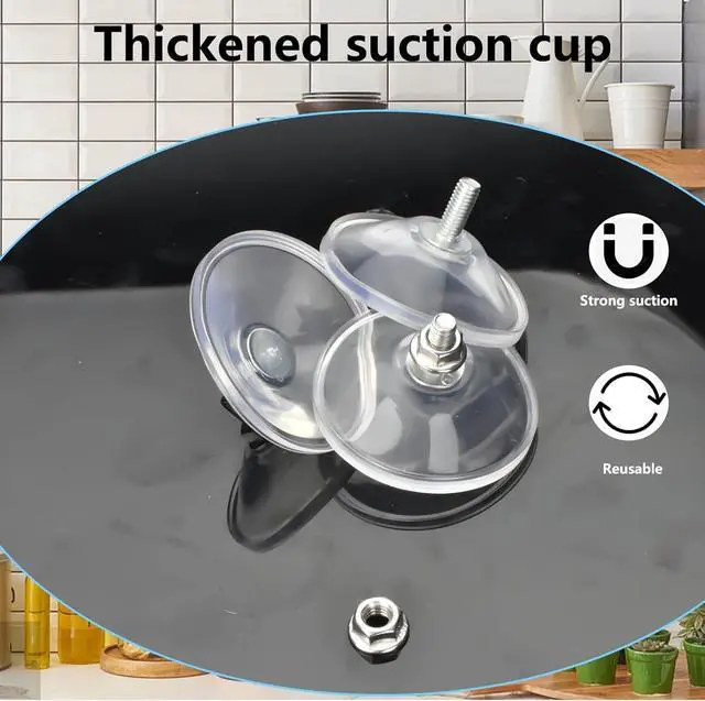 Alt view image 2 of 7 - AccEncyc 6 Pcs Strong Thickened Sucker Suction Cup Clear PVC Sucker Pads with M6 x 14 Thread Screw Extra Strong Adhesive Glass Suction Holder