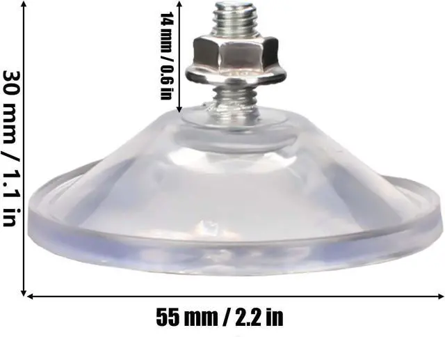 Alt view image 3 of 7 - AccEncyc 6 Pcs Strong Thickened Sucker Suction Cup Clear PVC Sucker Pads with M6 x 14 Thread Screw Extra Strong Adhesive Glass Suction Holder