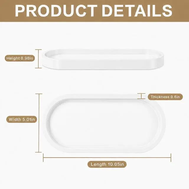 Alt view image 4 of 7 - Bathroom Tray,Vanity Tray,Perfume Tray for Makeup,Perfume,Trinket