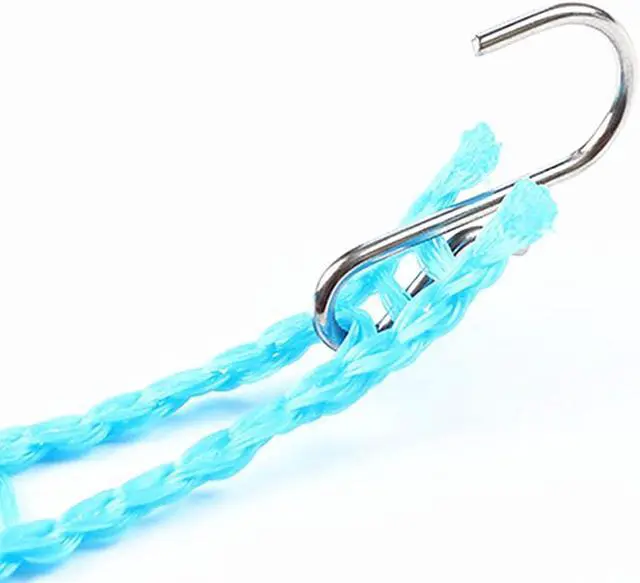 Alt view image 4 of 7 - 3 Pack of ALINNA Windproof Nylon Clothesline Pink Blue Green Colors Adjustable Clothes Drying Rope Travel Clothes Line Portable Laundry Line for Indoor Outdoor Camping Home Hotel(5m/16.4ft)