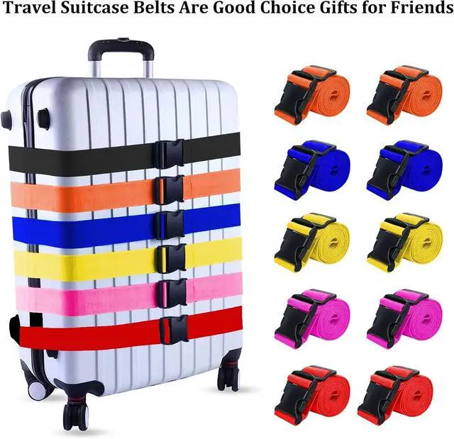 Alt view image 5 of 6 - 2 Pack Suitcase Straps, Bright Color Adjustable Luggage Belts, TSA Approved (Black)