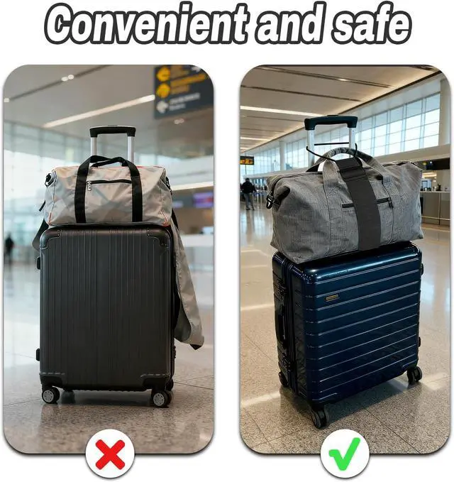 Alt view image 5 of 6 - Luggage Straps for SuitcasesMulti-Use Strong Adjustable Luggage Connector Straps, Durable, Waterproof, Bungee StrapsTravel Suitcase Essential Travel Essentials (Black 2PCS)