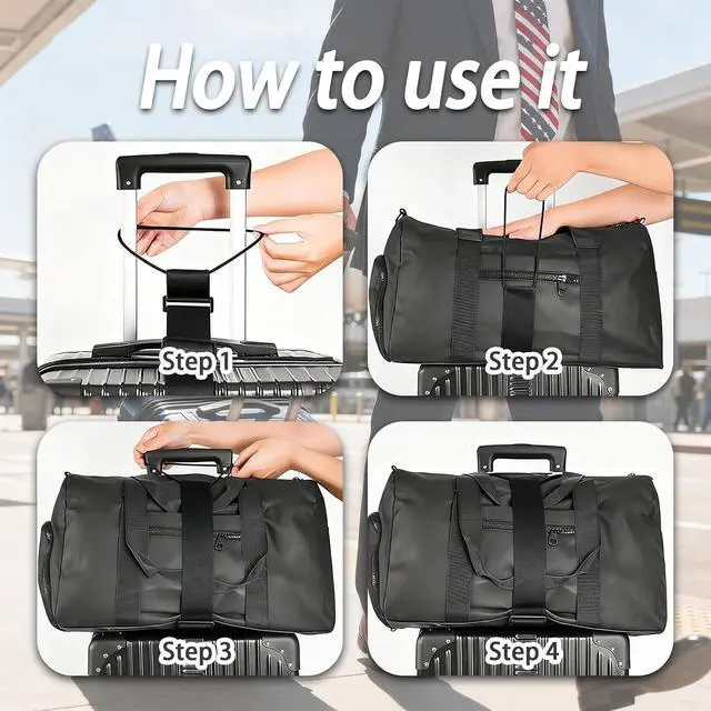 Alt view image 6 of 6 - Luggage Straps for SuitcasesMulti-Use Strong Adjustable Luggage Connector Straps, Durable, Waterproof, Bungee StrapsTravel Suitcase Essential Travel Essentials (Black 2PCS)