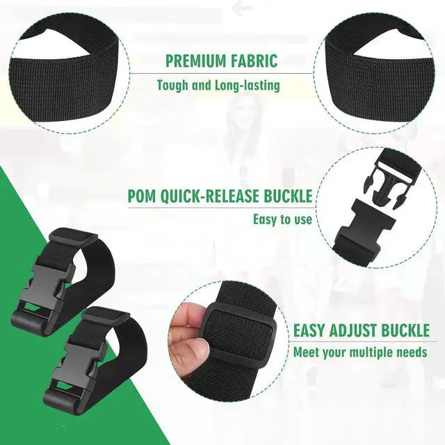 Alt view image 2 of 7 - 2PCS 22 inch Add a Bag Luggage Straps for Suitcase, Adjustable Suitcase Strap, Travel Accessories Travel Attachment for Connecting Two Suitcases or Smaller Packages Together -Black