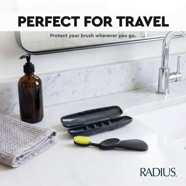 Alt view image 6 of 7 - RADIUS Toothbrush Travel Case for Big Brush/Original/Scuba Brushes, BPA-Free Recycled Plastic, Portable for Bathroom, School, Home, Camping - Lavender (ONLY fits the Big Brush/Original/Flex/SCUBA)