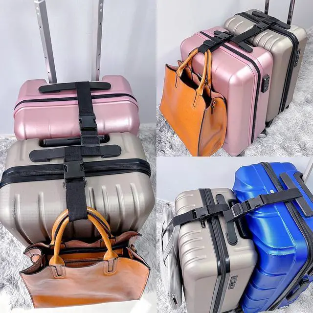 Alt view image 6 of 7 - 2PCS 22 inch Add a Bag Luggage Straps for Suitcase, Adjustable Suitcase Strap, Travel Accessories Travel Attachment for Connecting Two Suitcases or Smaller Packages Together -Black