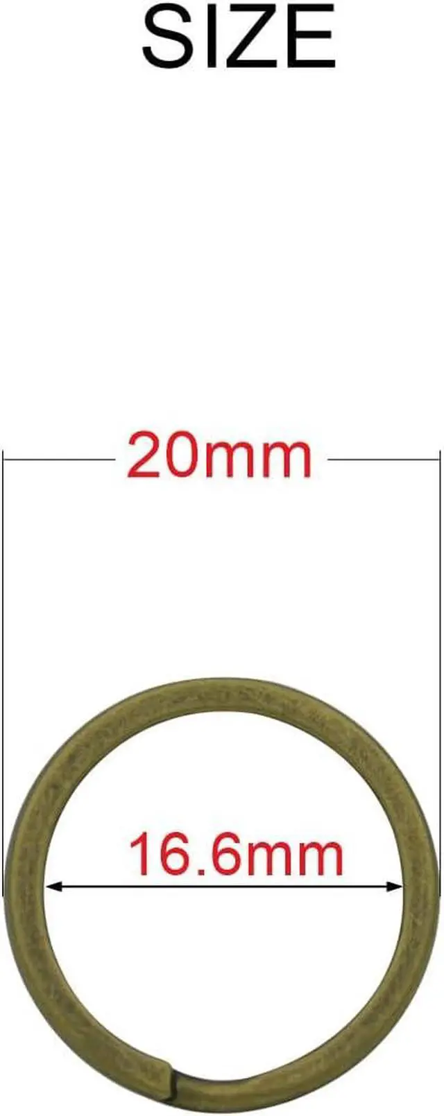 Alt view image 2 of 7 - 20 Pack Key Ring Keychain 3/4 Inch 20mm Diameter Metal Flat Split Key Chains Rings for Home Car Dog Tag Office Lanyards Keys Attachment Bronze