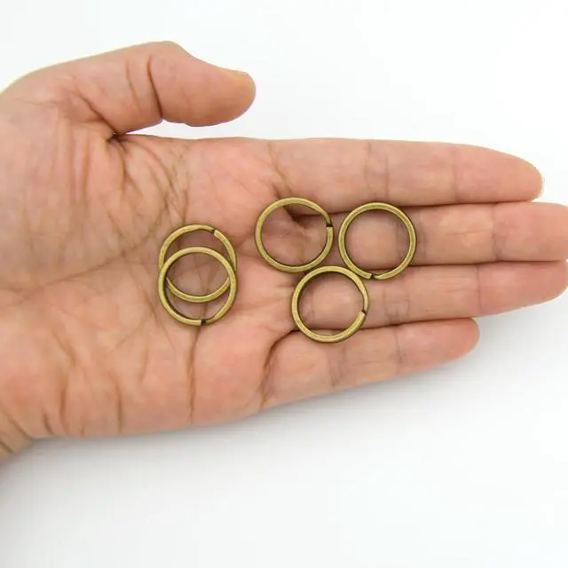Alt view image 3 of 7 - 20 Pack Key Ring Keychain 3/4 Inch 20mm Diameter Metal Flat Split Key Chains Rings for Home Car Dog Tag Office Lanyards Keys Attachment Bronze