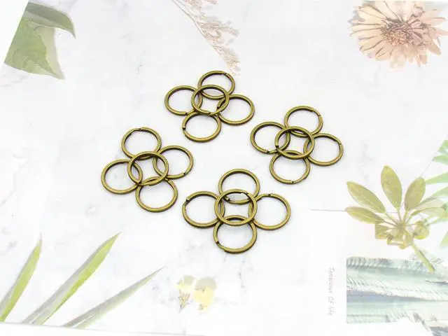 Alt view image 4 of 7 - 20 Pack Key Ring Keychain 3/4 Inch 20mm Diameter Metal Flat Split Key Chains Rings for Home Car Dog Tag Office Lanyards Keys Attachment Bronze