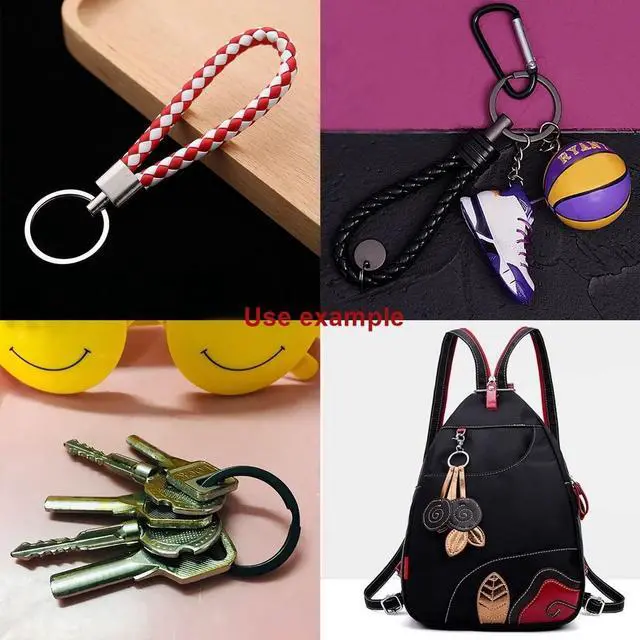 Alt view image 7 of 7 - 20 Pack Silver Key Ring Keychain 1-3/8 Inch 35mm Diameter Metal Flat Split Key Chains Rings for Home Car Dog Tag Office Paracord Lanyards Keys DIY Accessories