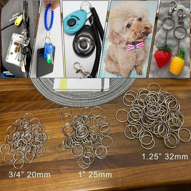 Alt view image 3 of 7 - Key Ring/Key Chain, 50 Pack 1 inches Split Round Metal Silver Keyring for Home/Car/Outdoor/Arts/Lanyards/CraftsKeys Organization