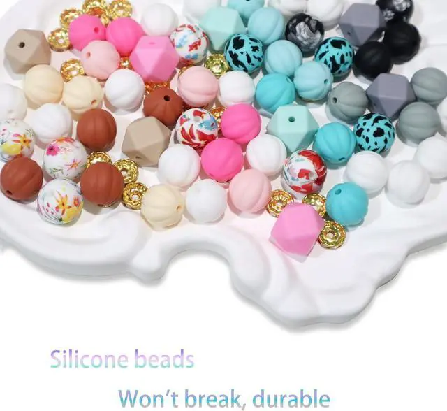 Alt view image 2 of 4 - DJDIRY Silicone Bead Keychain Bracelet Wristlet Keychain Key Ring | Bracelet Bangle Chain for Women Car Key Chain Ring