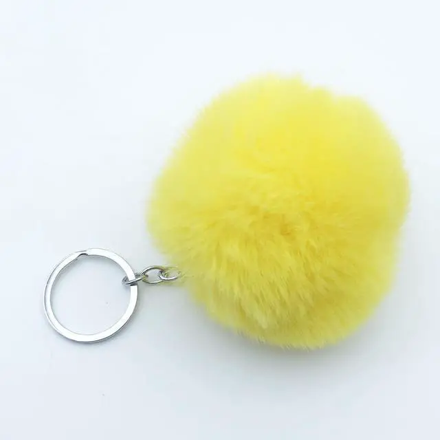 Alt view image 5 of 6 - Unpafcxddyig 5 Pieces Pom Pom Keychains Faux Rabbit Fur Ball Keychain Fluffy Puff Ball Keyring