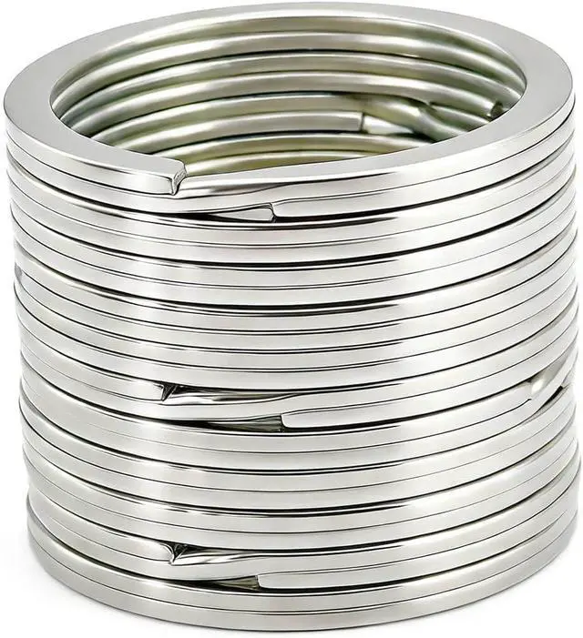 Alt view image 4 of 6 - 11 Pcs Stainless Steel Keyrings,Heavy Duty Round Split Key Chain Rings,30 mm/1.2 inch Flat Keyring