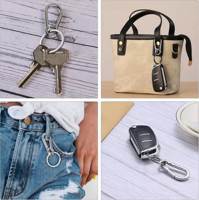 Alt view image 6 of 6 - Metal Keychains Keyring Clip Holder Organizer Key Chain Ring For Accessories Women Men, Home Car Keys