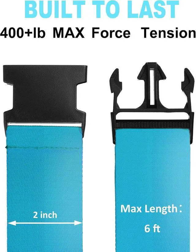 Alt view image 2 of 7 - Luggage Straps for Suitcases TSA Approved Travel Belt 4 Pack by Chelmon (Sky Blue)