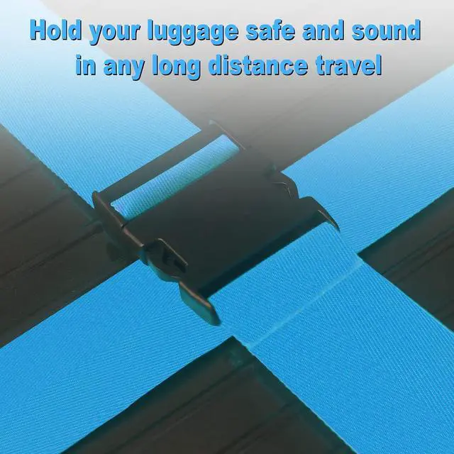 Alt view image 4 of 7 - Luggage Straps for Suitcases TSA Approved Travel Belt 4 Pack by Chelmon (Sky Blue)