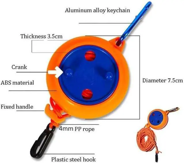 Alt view image 7 of 7 - 26ft Retractable Clothesline Portable Camping Travel Clothes Line Elastic Adjustable Clothesline for Outdoor/Indoor, Camping, Backyard, Hotel