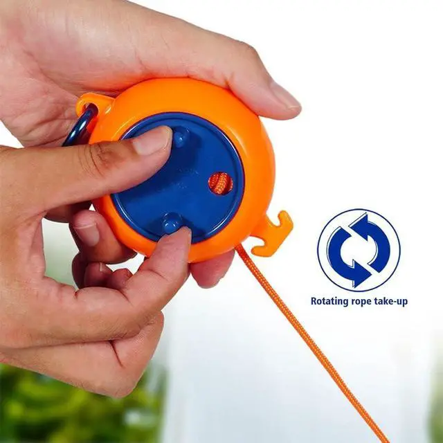 Alt view image 6 of 7 - 26ft Retractable Clothesline Portable Camping Travel Clothes Line Elastic Adjustable Clothesline for Outdoor/Indoor, Camping, Backyard, Hotel
