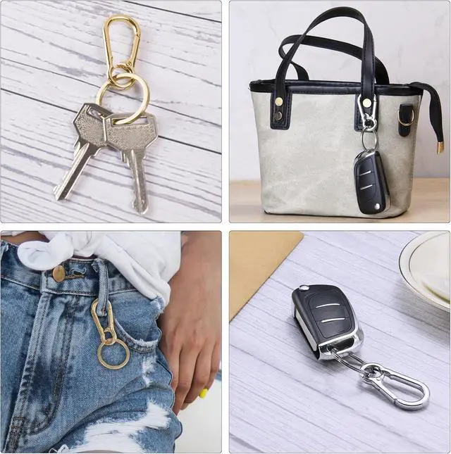 Alt view image 6 of 6 - Metal Keychains Keyring Clip Holder Organizer Key Chain Ring For Accessories Women Men, Home Car Keys