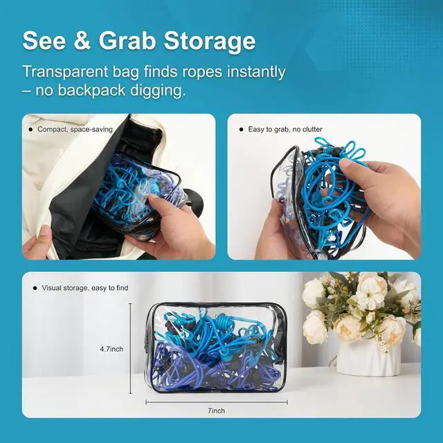 Alt view image 7 of 7 - 2 Pack Retractable Portable Travel Clothesline, Camping Clothing Line Set