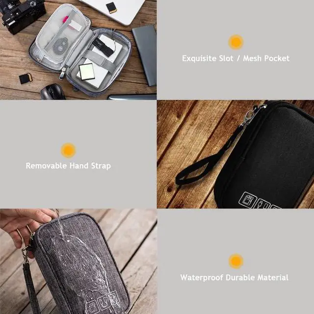Alt view image 5 of 7 - Electronic Organizer Bag Cable Organizer Travel Cord Organizer Case Pouch Portable Carrying Case for Charger Hard Drive Earphone USB SD Card (Red)