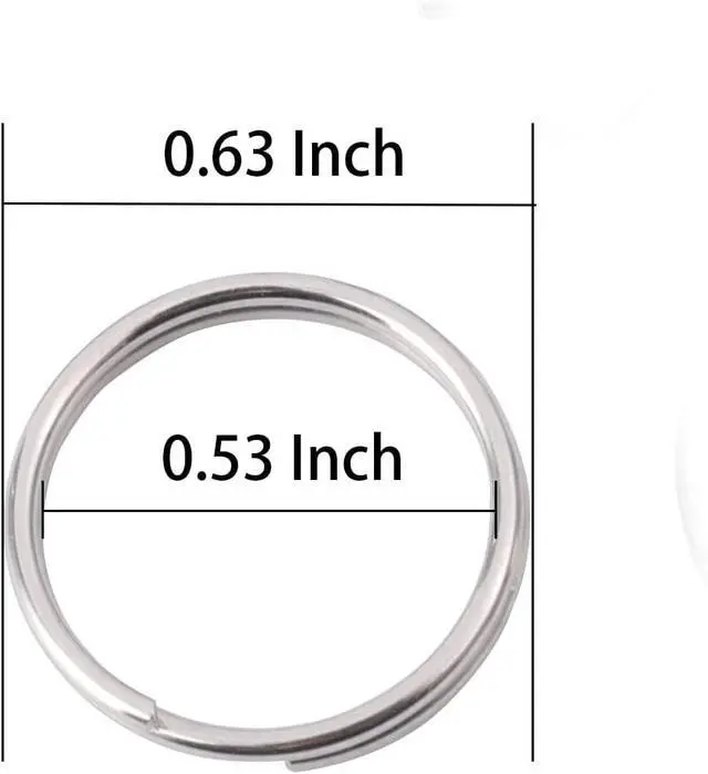 Alt view image 2 of 3 - 1/2 Inch Split Key Rings,Stainless Steel Dog Mini Rings 16mm-50 Pcs | Small Key Chain Ring for Craft,Car Keys,Women and Men Car Key Rings