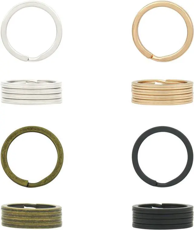 Main image of 20 Pack Key Ring Keychain 1 Inch(25mm) Diameter Metal Flat Split Key Chains Rings Mix Colors for Home Car Dog Tag Office Lanyards Keys Attachment