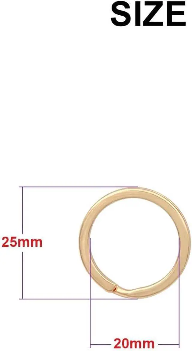Alt view image 2 of 7 - 20 Pack Key Ring Keychain 1 Inch(25mm) Diameter Metal Flat Split Key Chains Rings Mix Colors for Home Car Dog Tag Office Lanyards Keys Attachment