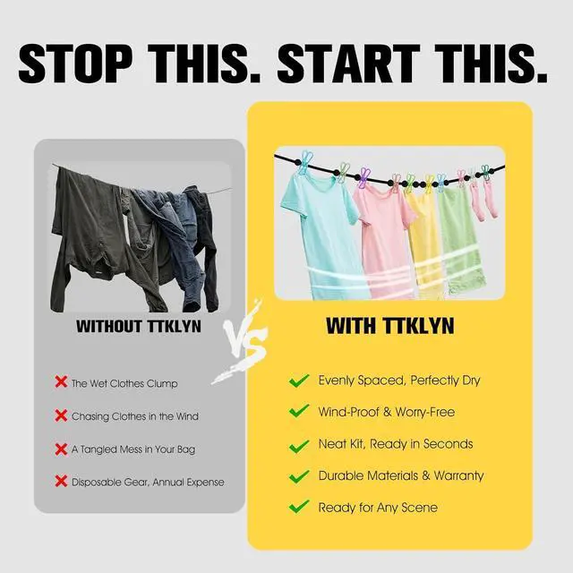 Alt view image 2 of 7 - Clothesline Camping Essentials, Elastic Travel Clothes Line Camping Gear for Outdoor Glamping, Cruise and RV Must Haves, 1 Count
