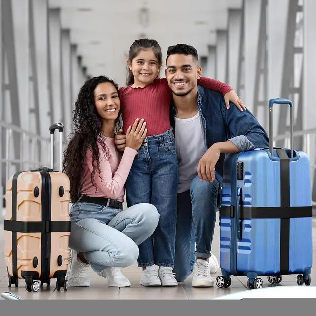 Alt view image 4 of 7 - Luggage Straps for Suitcases - TSA Approved - Black, 4 PK - Premium Nylon Belts for Suitcase, Briefcase & Travel Bag - Adjustable Strap Length 46" - 78"