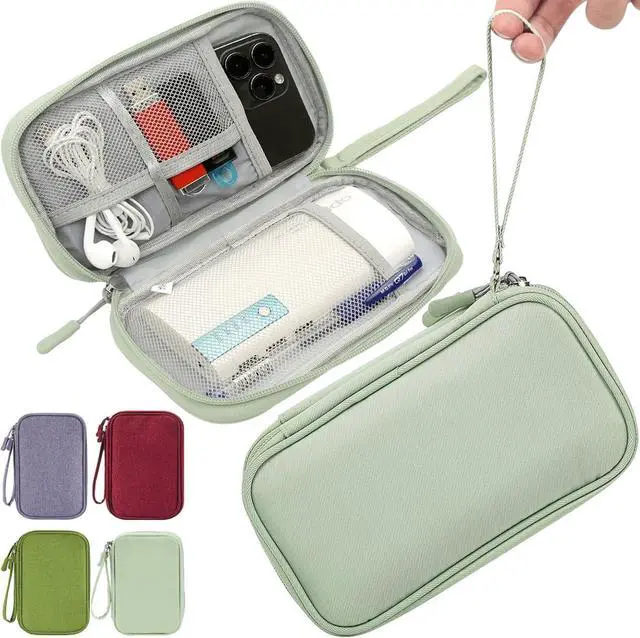 Main image of CAAORDKSO Small Cable Organizer Bag, Travel Cord Charger Organizer Case Waterproof Accessories Pouch, Electronic Carrying Case Bag for Cable, Cord, Charger, Phone, Power Bank, Earphone (Mint Green)