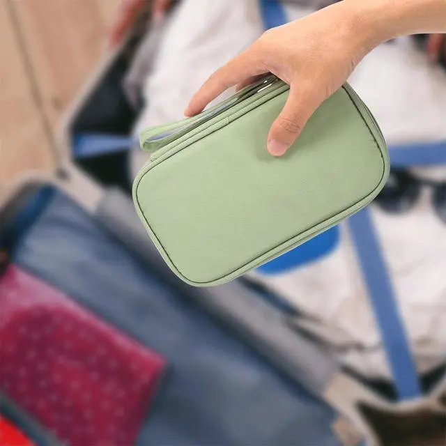 Alt view image 5 of 7 - CAAORDKSO Small Cable Organizer Bag, Travel Cord Charger Organizer Case Waterproof Accessories Pouch, Electronic Carrying Case Bag for Cable, Cord, Charger, Phone, Power Bank, Earphone (Mint Green)