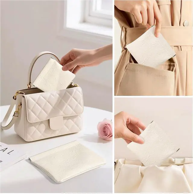Alt view image 7 of 7 - Sightor 2PCS Small Makeup Bag for Purse Mini Cosmetic Bag Pocket Pouch | Leather Purse Pouch Self-closing Coin Purse Lipstick Pouch Small Leather Cosmetic Pouch